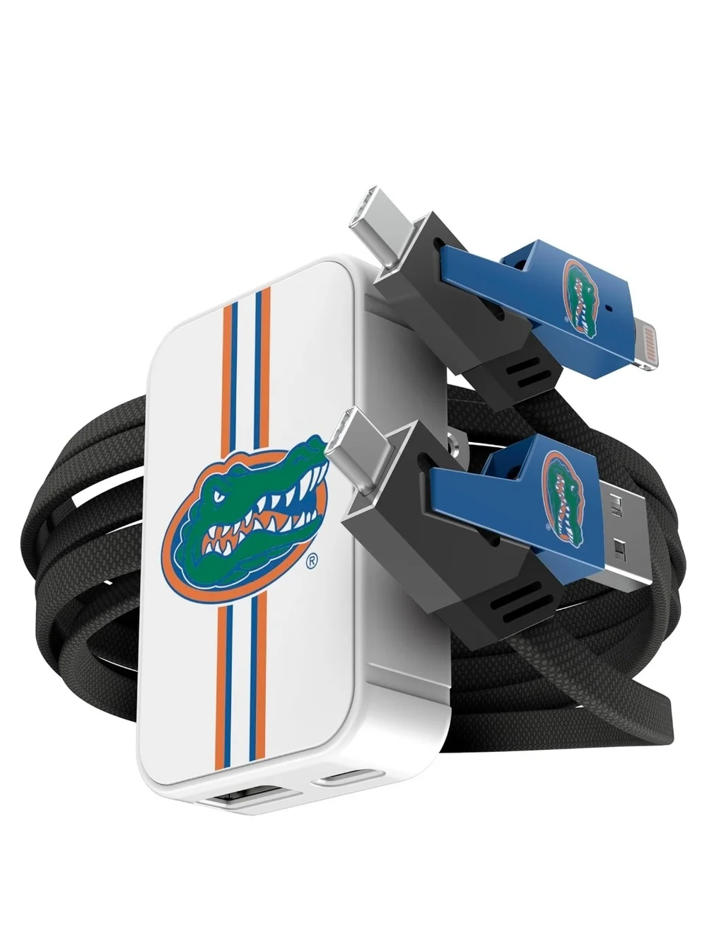 Florida Gators Collegiate Slim Wall Charger and 4 In 1 Multi Charging Cable